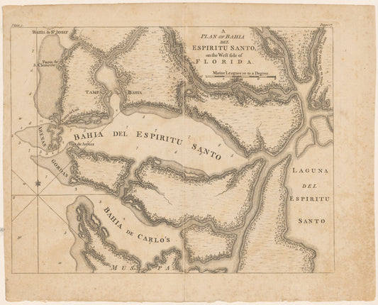 A plan of Bahia del Espiritu Santo on the West side of Florida