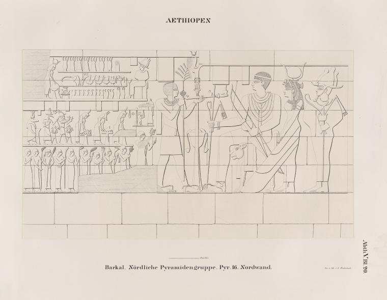 Aethiopen. Barkal [Jebel Barkal]. Nördliche Pyramidengruppe. Pyr. 16. Nordwand.