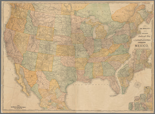 Rand McNally & Co.'s new official railroad map of the United States, Canada and Mexico