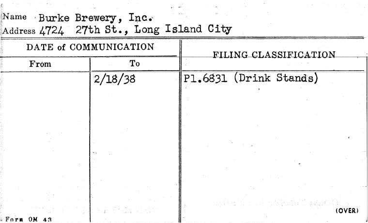 Burke Brewery, Inc.