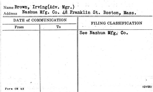 Brown, Irving (Adv. Mgr.)