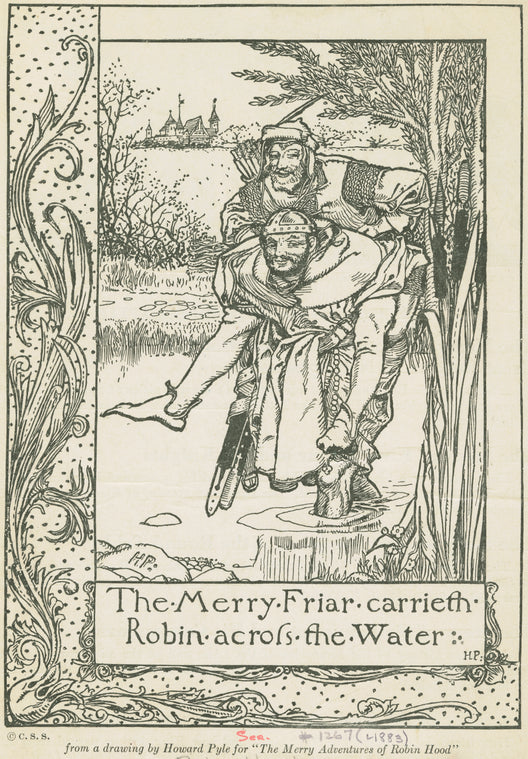 The merry friar carrieth Robin across the water.