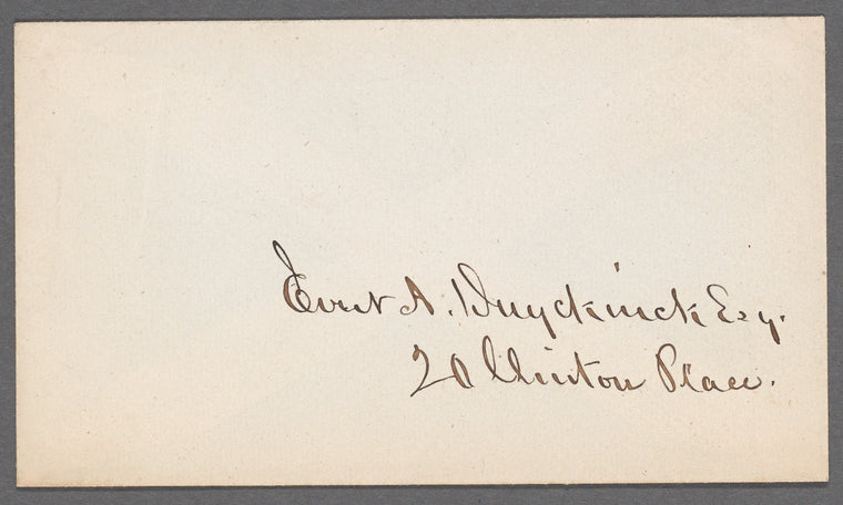 Letter to E. A. Duyckinck, Esq. written Tuesday a.m.