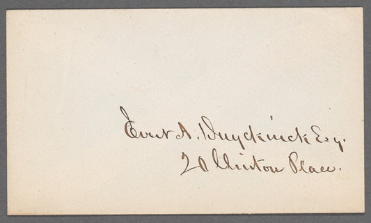Letter to E. A. Duyckinck, Esq. written Tuesday a.m.