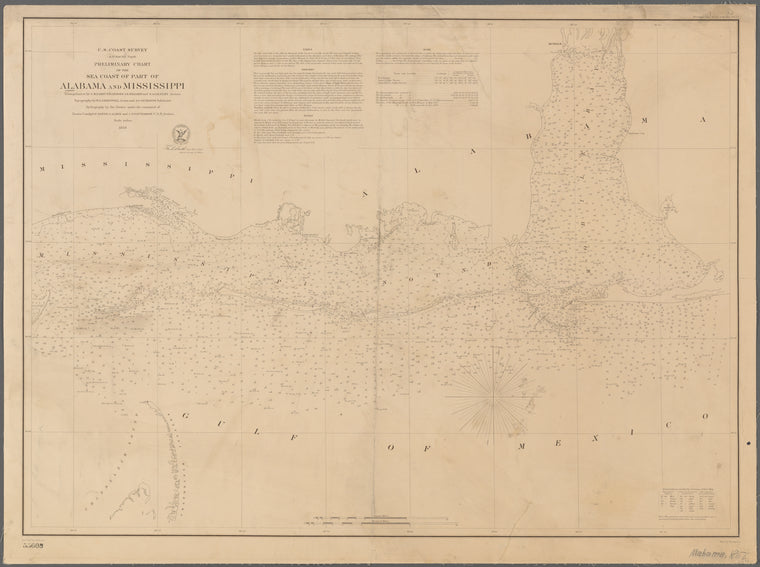 Preliminary chart of the sea coast of part of Alabama and Mississippi