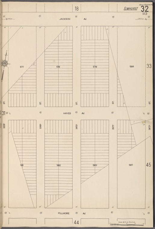 Queens V. 10, Plate No. 32 [Map bounded by  Jackson Ave., 36th St., Fillmore Ave., 32nd St.]