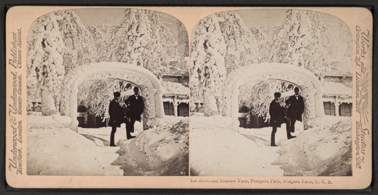 Ice Arch and Shadow Face, Prospect Park, Niagara Falls, U.S.A.