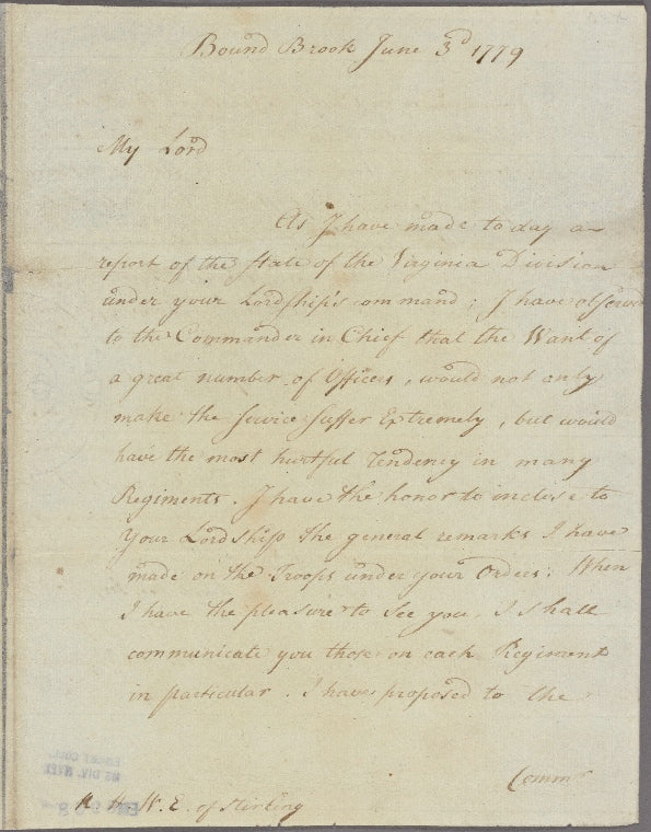 Letter to Lord Stirling