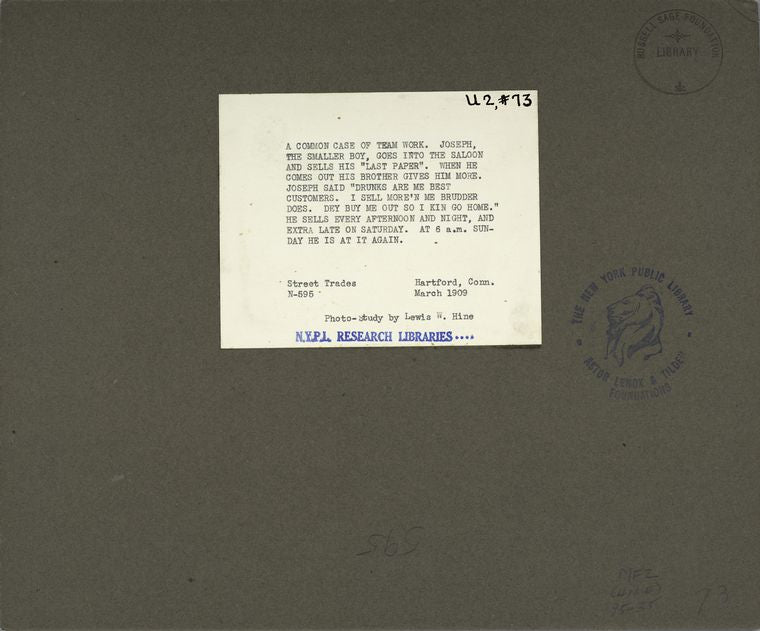 A common case of team work, March 1909.