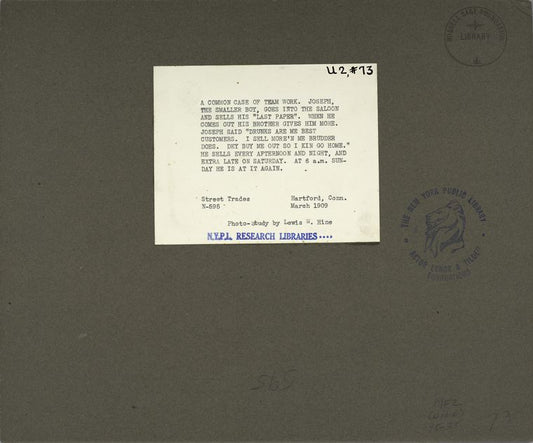 A common case of team work, March 1909.