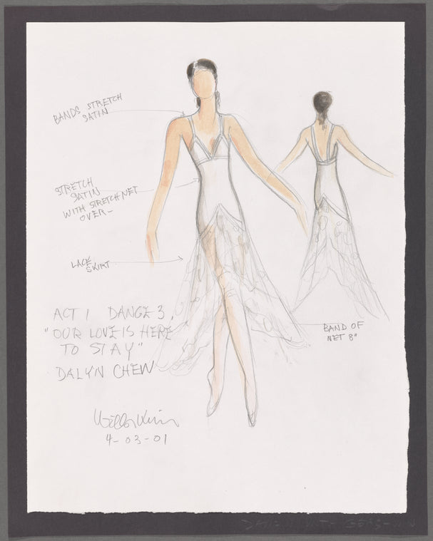 Dancin' With Gershwin: Costume sketch for Act I, Dance 3 "Our Love Is Here to Stay" (Dalyn Chew)