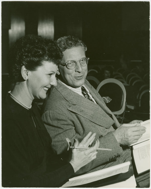 Mary Martin (Nellie Forbush) and Ezio Pinza (Emile De Becque) in rehearsal for South Pacific