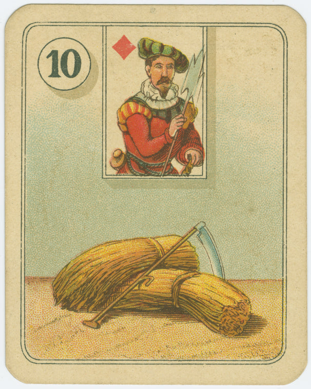 Jack of diamonds (Scythe and bundled hay)