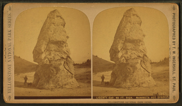 Liberty Cap, 49 feet high. Mammoth Hot Springs.
