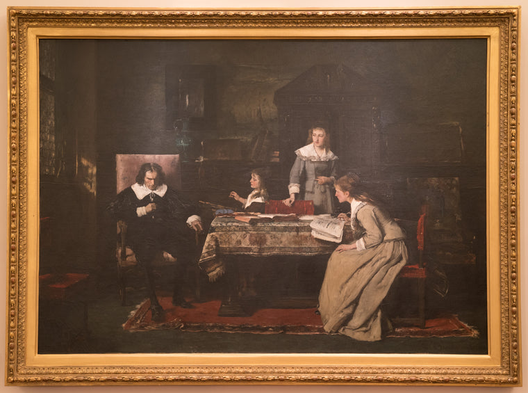 Blind Milton dictating "Paradise Lost" to his daughters