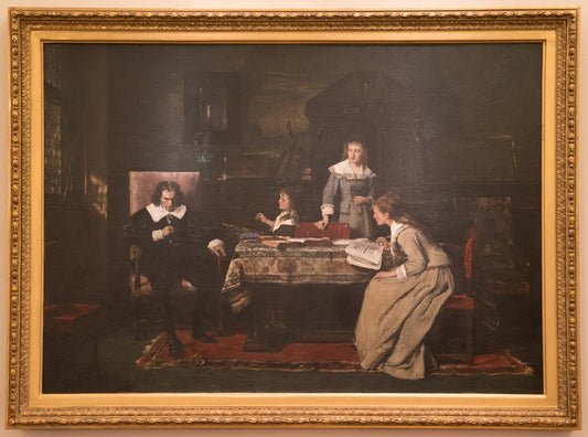 Blind Milton dictating "Paradise Lost" to his daughters