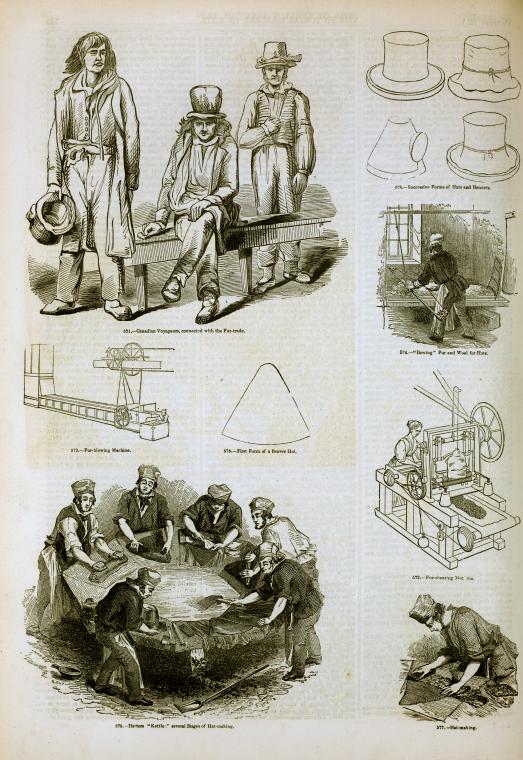 Fur industry: hat-making, Canadian voyageurs.
