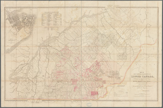 Map of the eastern townships of Lower Canada drawn principally from actual survey for the British American Land Company: by A. Wells, provincial land survr. dedicated to the governor, deputy governor & court of directors of the above company