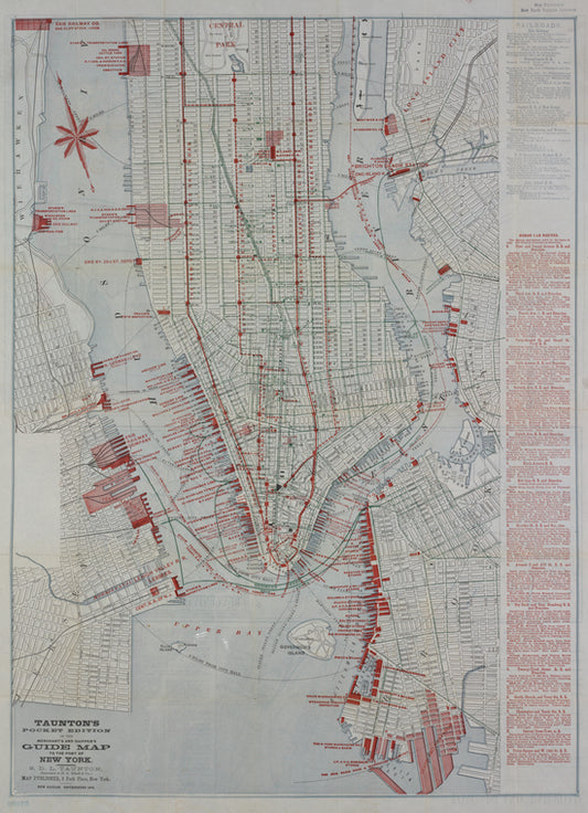 Taunton's pocket edition of the merchant's and shipper's guide map to the port of New York