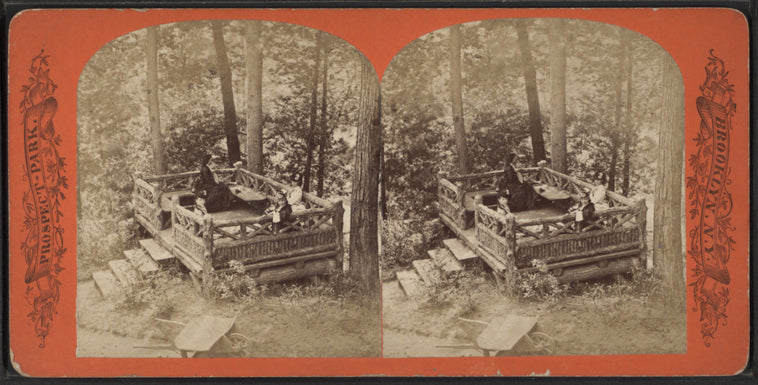 Rustic seat near Dairy Cottage.