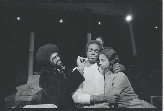 Dick Anthony Williams, Glynn Turman, Marilyn Coleman and Gloria Edwards in the stage production What the Wine Seller Buys