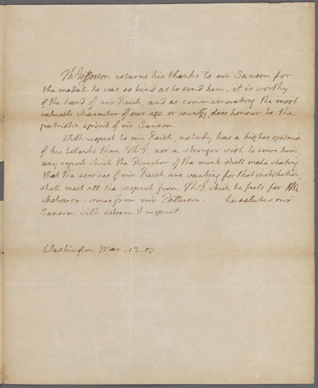 Letter to Joseph Sansom