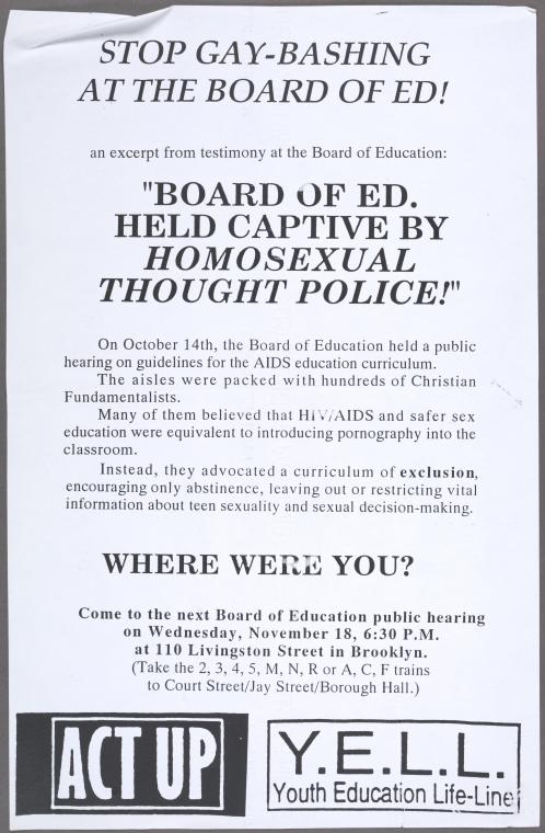 Stop Gay-Bashing at the Board of Ed!