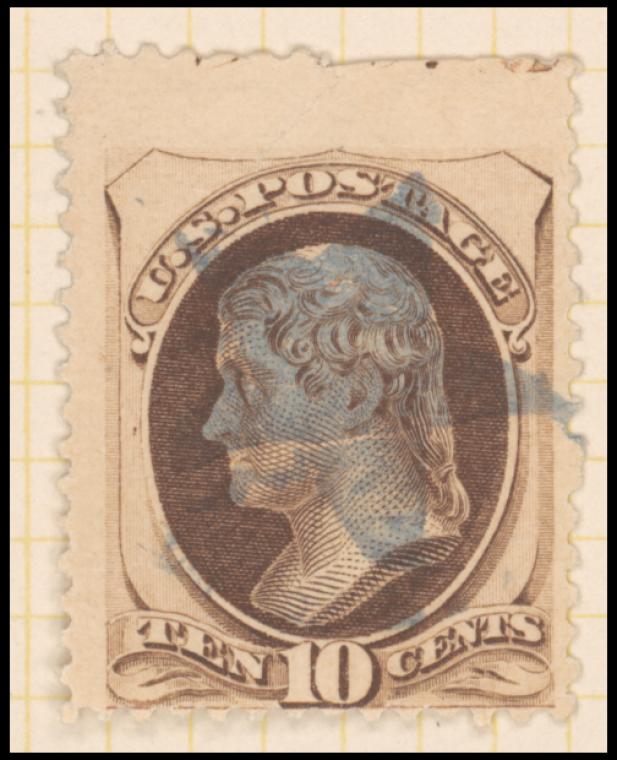 10c brown Jefferson single