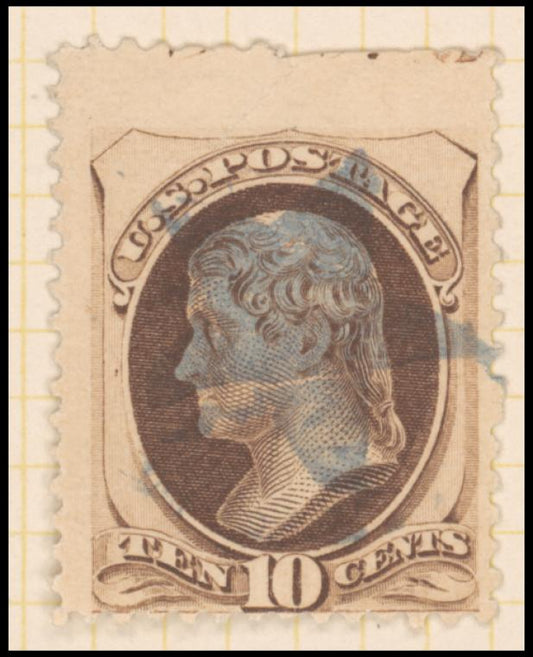 10c brown Jefferson single
