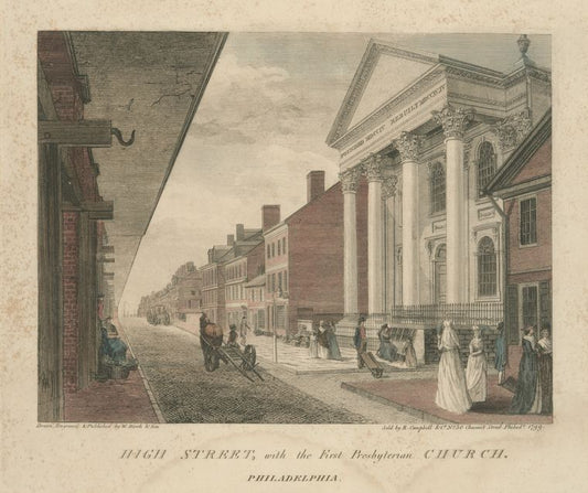 High Street, with the First Presbyterian Church.  Philadelphia.