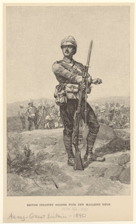 British infantry soldier with new magazine rifle