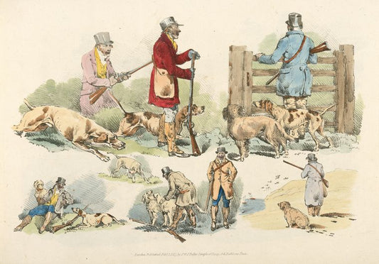 Hunters with their dogs.