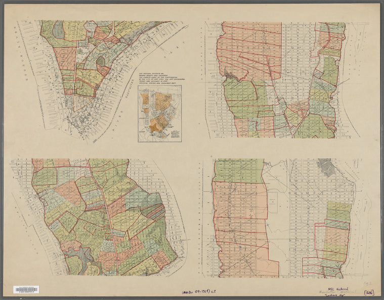 Map of original grants and farms : Manhattan Island