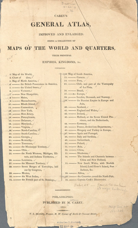 Carey's general atlas ...