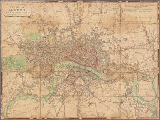 Laurie and Whittle's New map of London with its environs, &c. Including the Recent Improvements.
