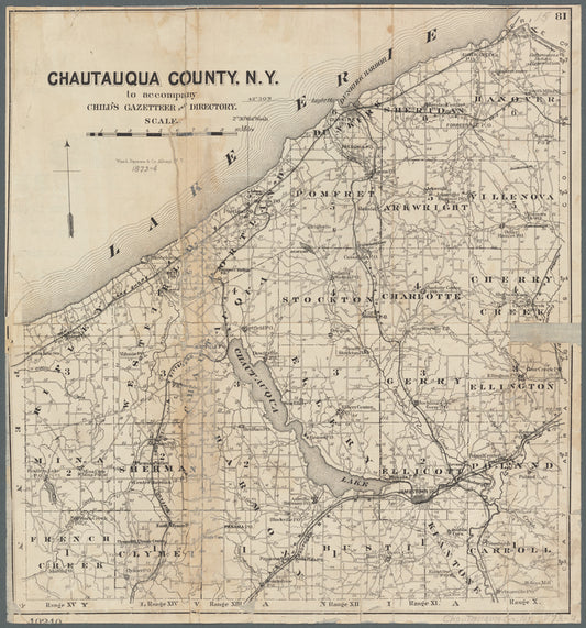 Map of Chautauqua County, N.Y: to accompany Child's gazetteer and directory