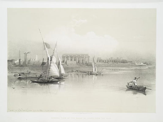 General view of the ruins of Luxor, from the Nile