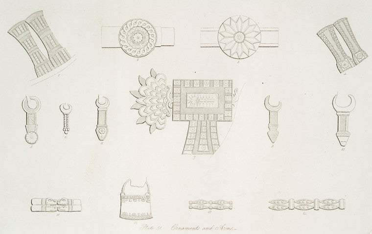 Ornaments and arms (from the North-West Palace, Nimroud) [Northwest Palace, Calah].