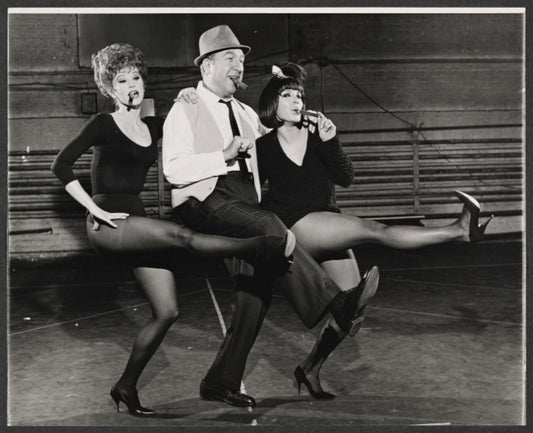 Jesse White [center] and unidentified others in rehearsal for the stage production Kelly