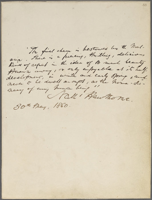 Holograph quotation from the Italian Journals. Signed, dated 30 May, 1860.