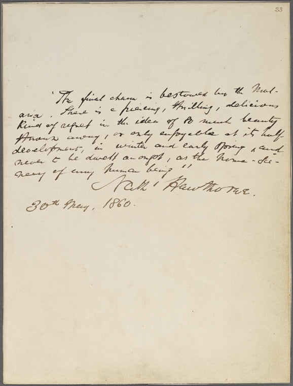Holograph quotation from the Italian Journals. Signed, dated 30 May, 1860.