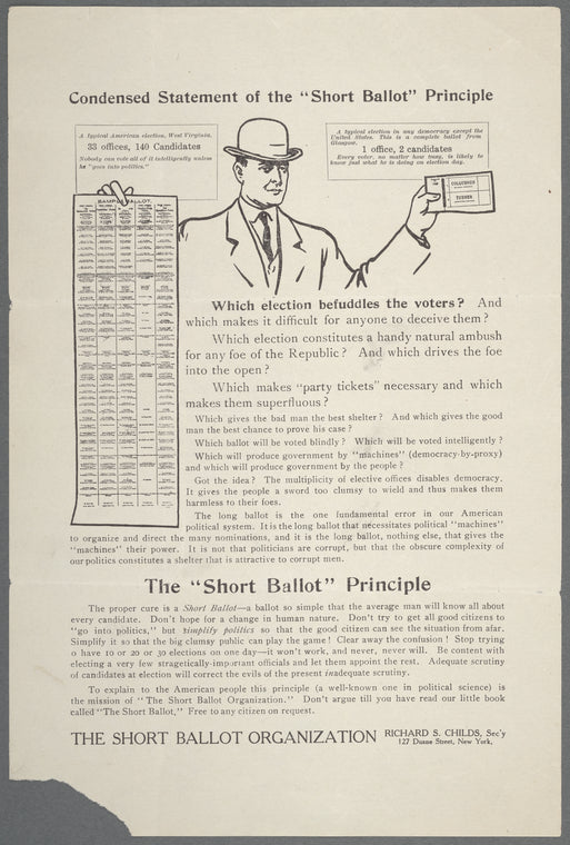 Condensed Statement of the "Short Ballot" Principle