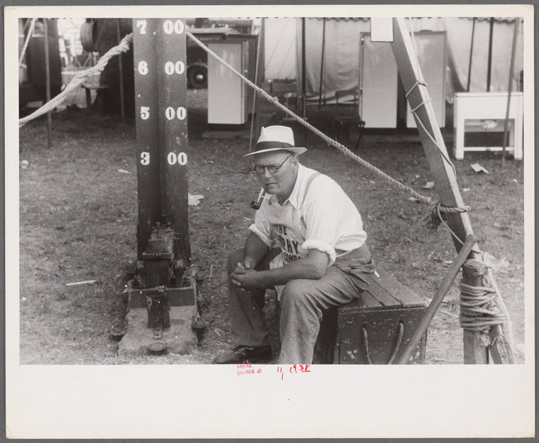 "Test your strength," county fair, central Ohio