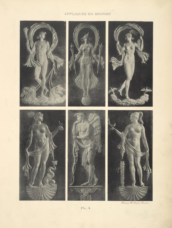 Figure du haut (à gauche).-- bronze ciselé ornant un des vantaux d'une porte d'armoire (palais de Compiègne).] [...]
