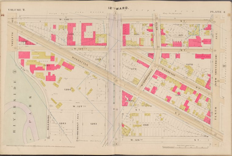 Map bounded by W. 130th St., 10th Ave., 12th Ave.