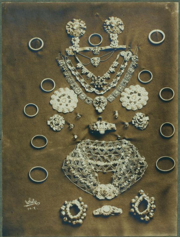 The jewelry of the Ruth St. Denis' first Radha costume.