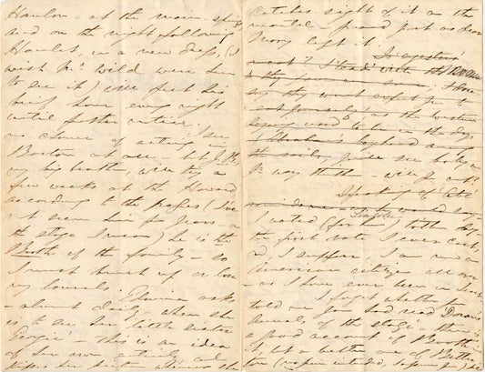 Letter to Emma F. Carey from Edwin Booth regarding benefit performance of Julius Caesar, November 11, 1864