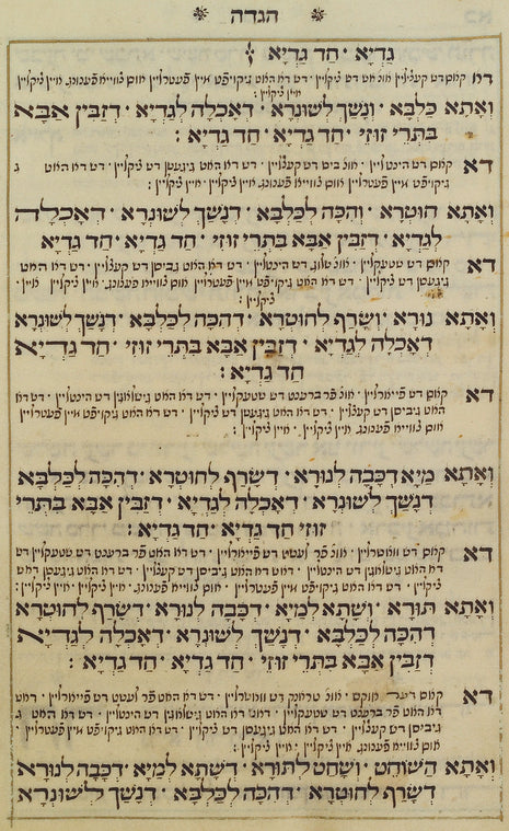 Had gadya (Mystical/children's song: Ashkenazi rite, with Yiddish)