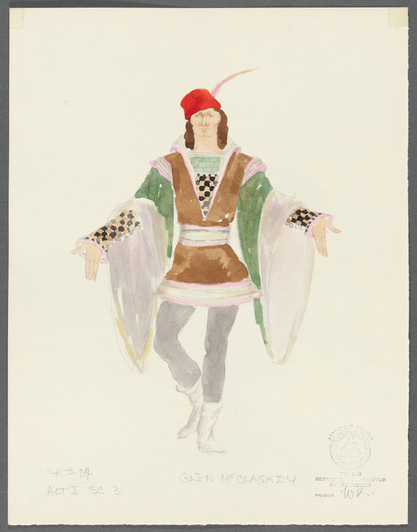 Goodtime Charley: Costume sketch for Glen McClaskey