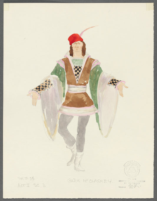 Goodtime Charley: Costume sketch for Glen McClaskey